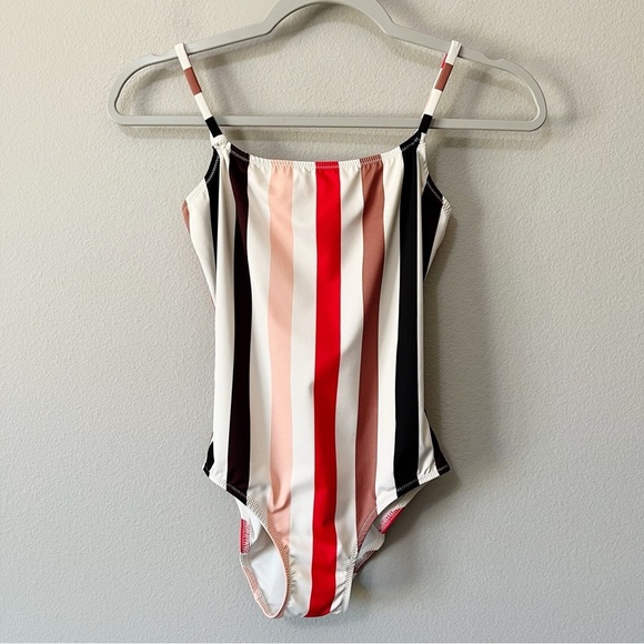 Solid & Striped The Nina One Piece Swimsuit Lipstick Stripe Size XS Adjustable - Picture 5 of 12